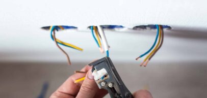 electrician stripping wires