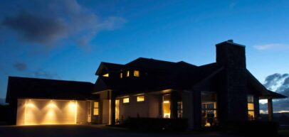 exterior lights on modern house